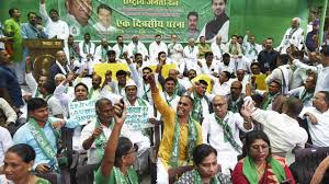 RJD protest on cast census