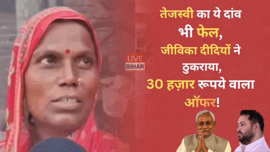 तेजस्वी यादव जीविका दीदियां 2025: जीविका दीदियों ने 30 हजार सैलरी के वादे को ठुकराया और नीतीश कुमार पर भरोसा जताया – बिहार चुनाव 2025 की चर्चा