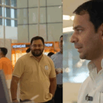 पटना एयरपोर्ट पर तेजस्वी यादव और तेजप्रताप यादव की 12 सेकंड की साइलेंट मुलाकात का दृश्य