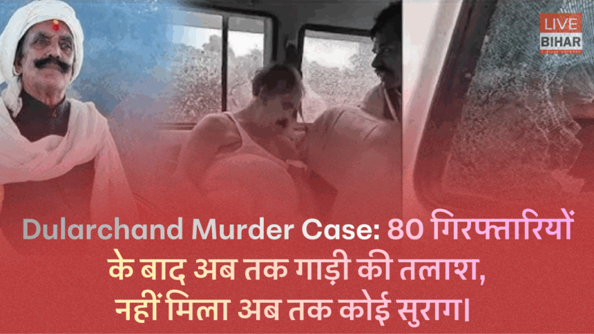 मोकामा दुलारचंद हत्याकांड में 80 गिरफ्तारियां, पुलिस कार और हथियार की तलाश में जुटी