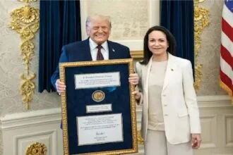 Venezuelan leader gave her Nobel Prize to Trump