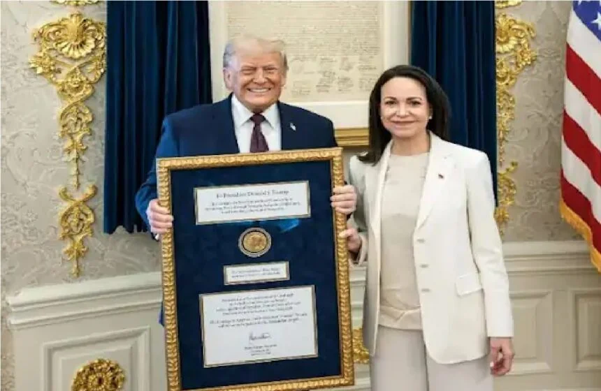 Venezuelan leader gave her Nobel Prize to Trump