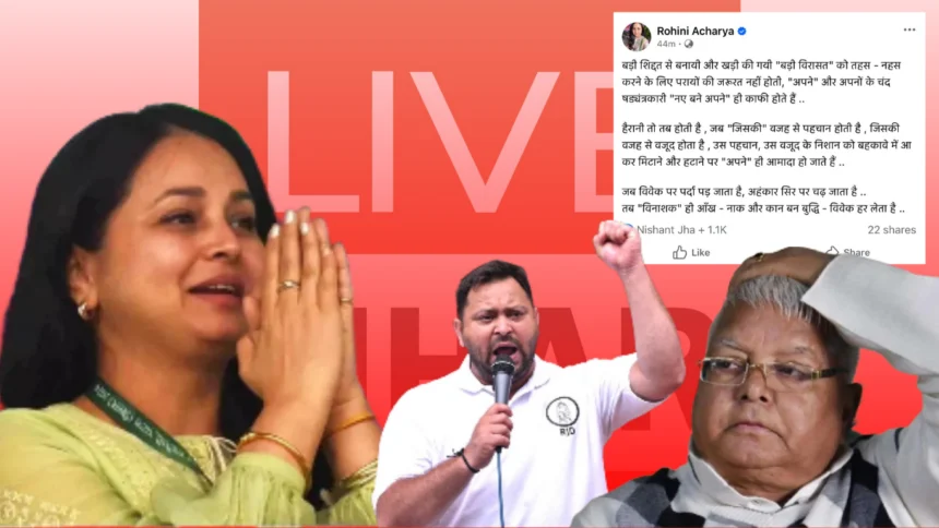 Rohini Acharya Land for Job Case RJD family crisis