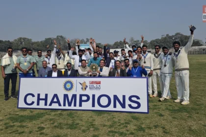 Bihar U23 team winning Colonel CK Nayudu Plate Group Final trophy