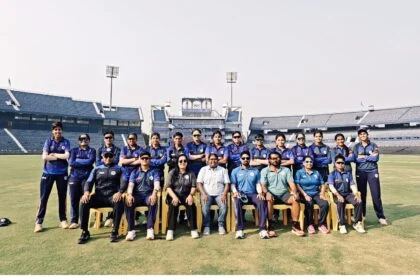 Bihar Women’s Team 198 Runs Victory celebration photo