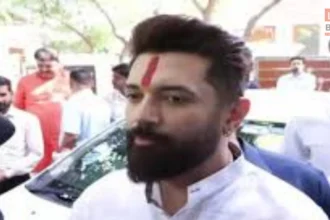 Chirag Paswan during MLA meeting for Rajya Sabha Elections