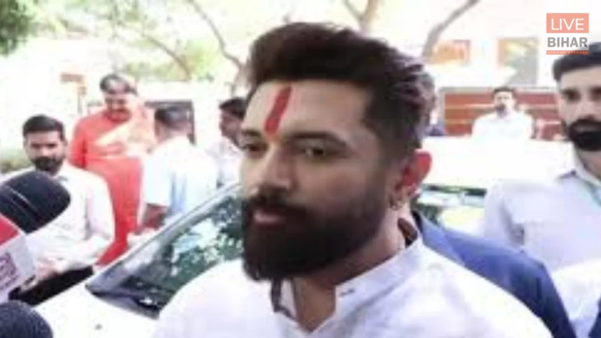 Chirag Paswan during MLA meeting for Rajya Sabha Elections