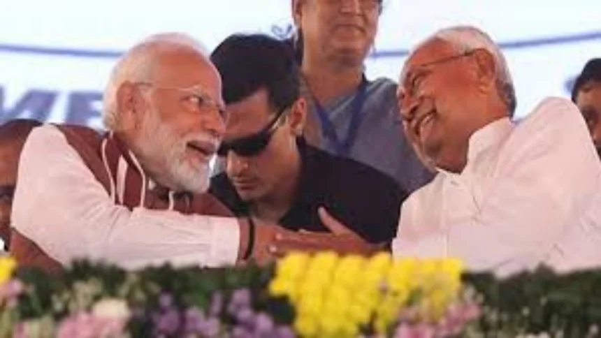 PM Narendra Modi wishing CM Nitish Kumar on his 75th birthday