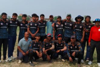 बिहार क्रिकेट U-23 मैच में खेलते खिलाड़ी