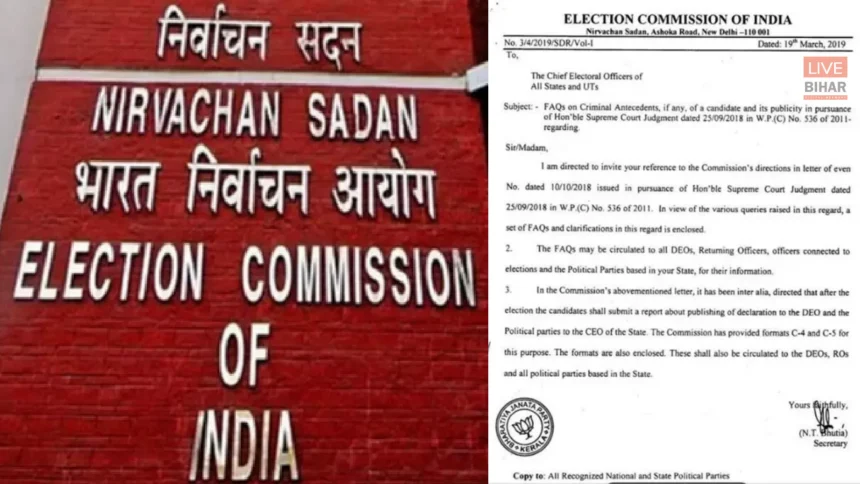 चुनाव आयोग के लेटर पर लगी भाजपा की मुहर